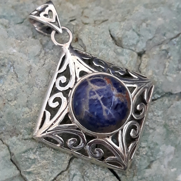Sodalite Sterling Silver Pendant - Picture 2 of 5